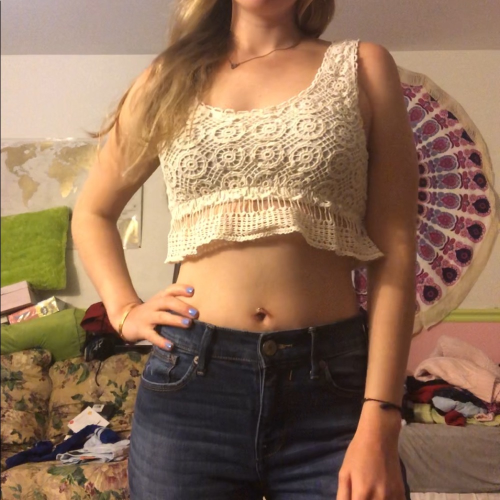 3/$15 Festival Style Crochet Crop Top
